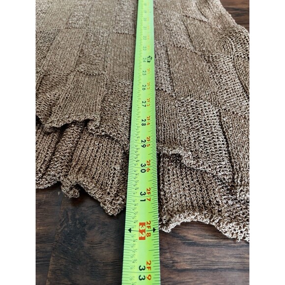 Georgina Estefania Dallas Knit Top Womens L Brown Rayon Fiber V Neck Made in USA - Picture 11 of 11